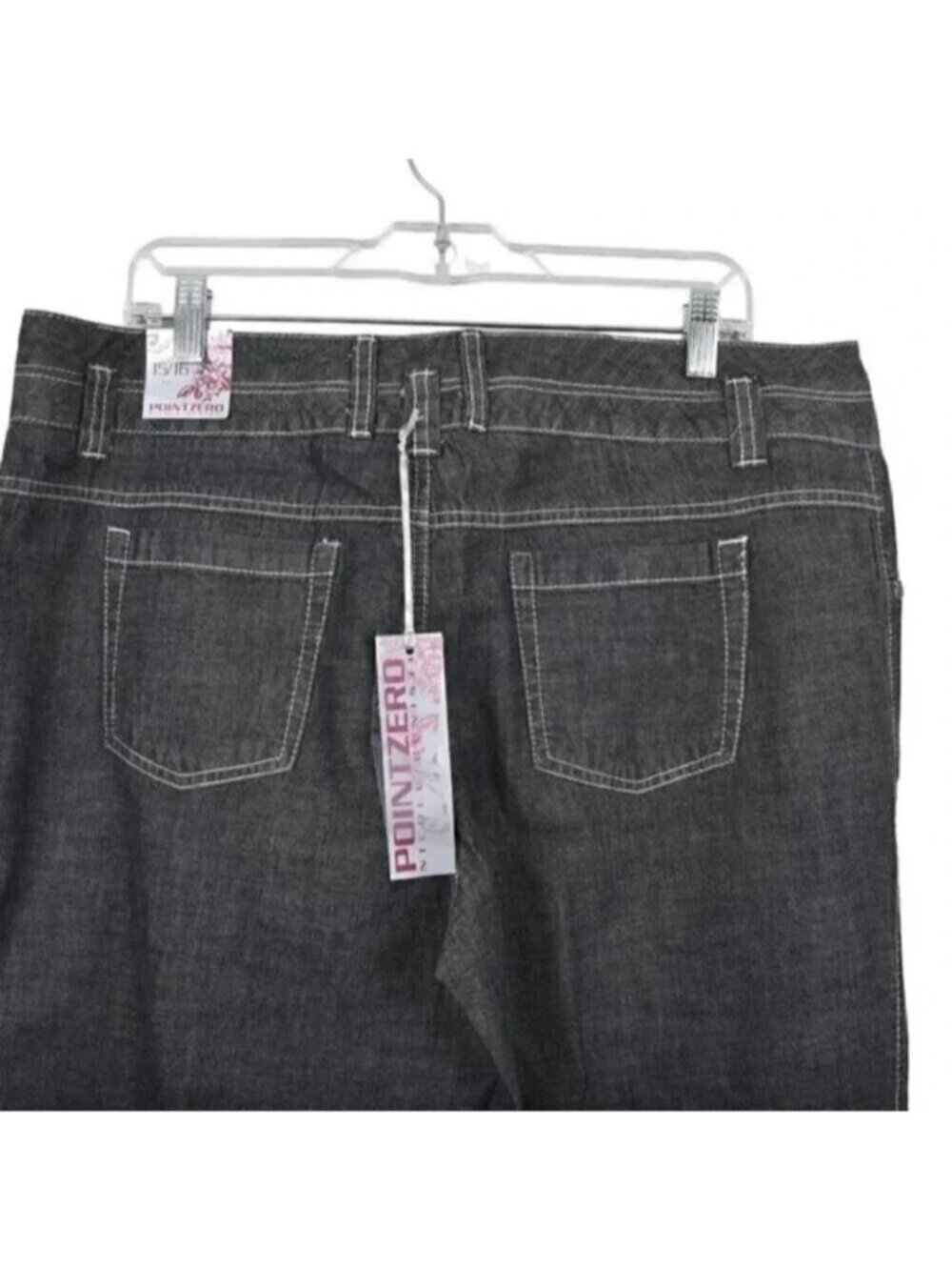 Vintage 90's Point Zero Nicole Benisti Wide Leg Jeans Gray NWT Size  15/16 - Picture 5 of 13